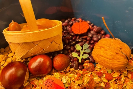 Корзинка и грецкий орех